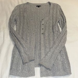 Heather Grey Cable Knit Cardigan